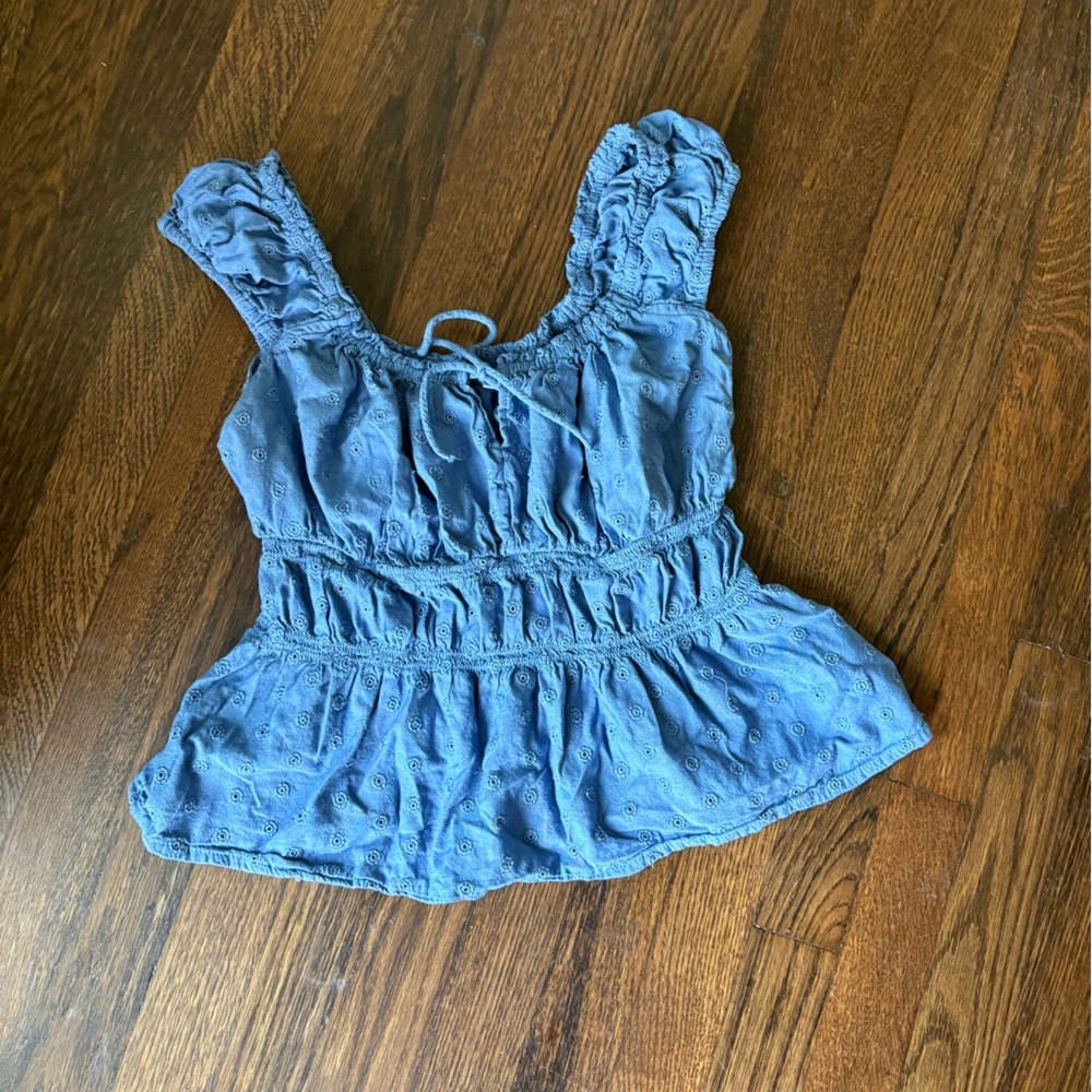 Old navy blue peasant boho style top